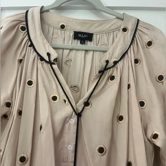 MAAC LONDON Women’s size small Cream Dress with Black Polka Dots - Picture 3 of 6